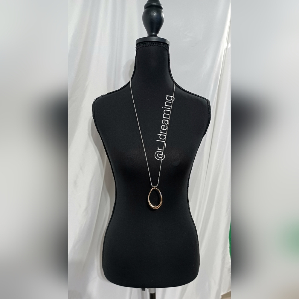 NIB Gold Corded Organic Pendant Necklace One Size